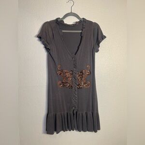 Heather B button down short sleeve knit dress